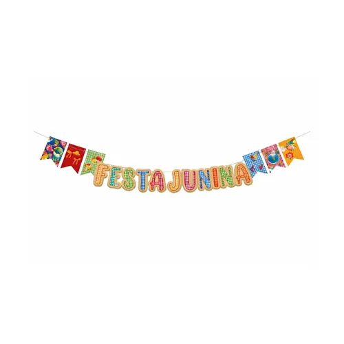 FAIXA DECORATIVA FESTA JUNINA 25CMX14,5CM CROMUS 12 UN