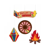 Enfeite Decorativo Aéreo 4 Unidades Festa Junina Cromus