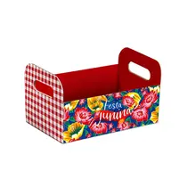 CESTA CAIXOTE P 16CMX11CMX4,5CM CROMUS FESTA JUNINA 10 UN