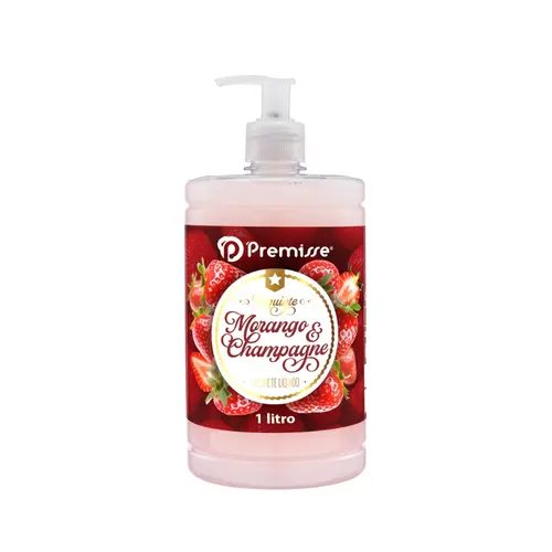 SABONETE LIQUIDO 01L PUMP PREMISSE MORANGO E CHAMPAGNE