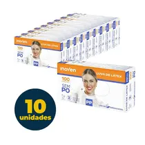 LUVA LATEX DESCARTAVEL AMBIDESTRAS PP S/PO 100 UN 10 CX