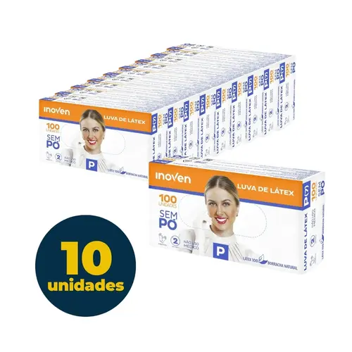 LUVA LATEX DESCARTAVEL AMBIDESTRAS P S/PO 100 UN 10 CX