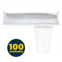 Copo Plástico 300ml Branco com 100 Unidades