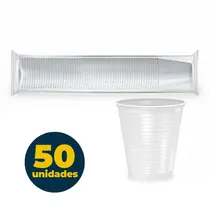 Copo Plástico 500ml Branco Embalagem com 50 Unidades