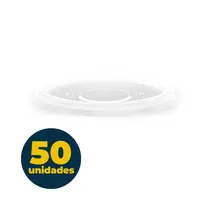 Tampa Plástica Transparente para Potes 300, 400 e 500ml e Copo 500ml sem Furo Embalagem com 50 Unidades