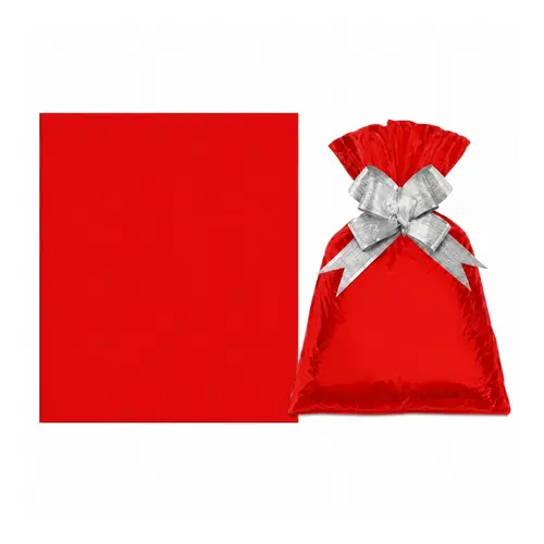 Saco de Presente Metalizado Cromus Gala Liso Vermelho 88x120cm