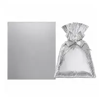 Saco de Presente Metalizado Cromus Gala Liso Prata 88x120cm