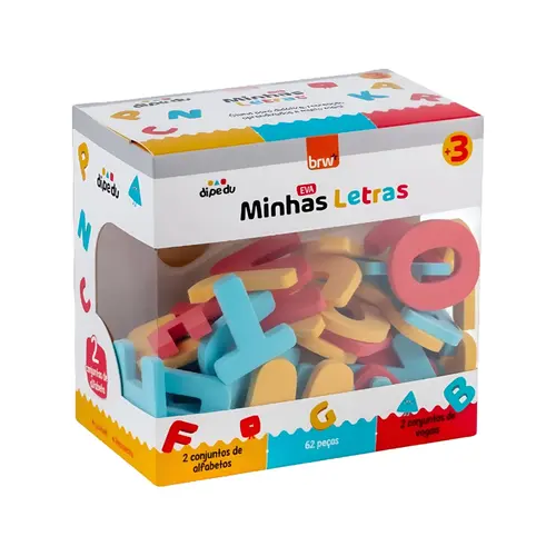 Brinquedo Pedagógico EVA 96 Peças BRW Dipedu Alfabeto + Vogais + Números