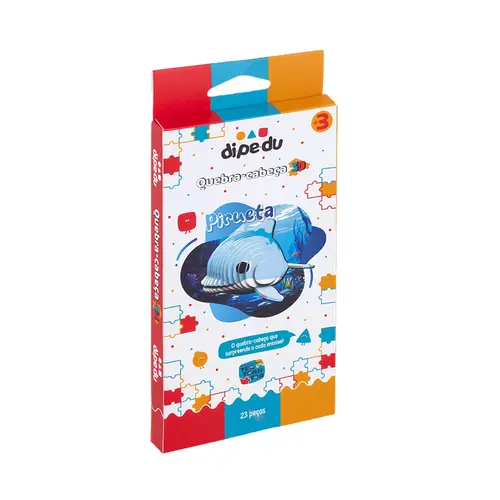Quebra-Cabeça 3D Papel BRW Dipedu 23 Peças Golfinho Pirueta