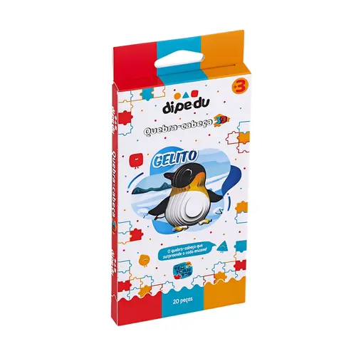 Quebra-Cabeça 3D Papel BRW Dipedu 20 Peças Pinguim