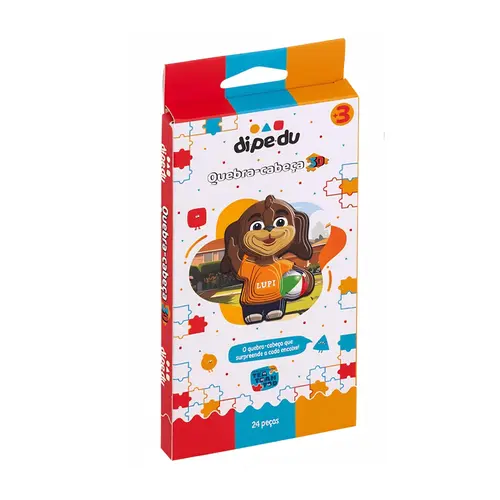 Quebra-Cabeça 3D Papel BRW Dipedu 24 Peças Lupi