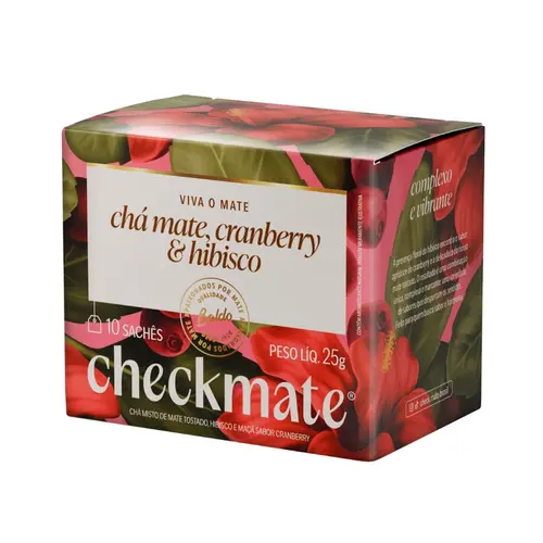 Chá Mate Tostado Baldo Cranberry e Hibisco 25g com 10 Sachês