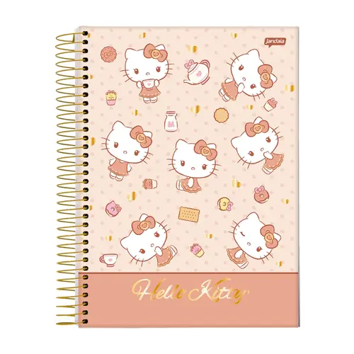 Caderno 1/4 Espiral Capa Dura Jandaia Hello Kitty 140mm x 200mm 80 Folhas 27/2