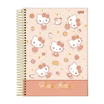 Caderno 1/4 Espiral Capa Dura Jandaia Hello Kitty 140mm x 200mm 80 Folhas 27/2