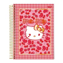 Caderno 1/4 Espiral Capa Dura Jandaia Hello Kitty 140mm x 200mm 80 Folhas 27/3