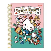 Caderno 1/4 Espiral Capa Dura Jandaia Hello Kitty 140mm x 200mm 80 Folhas 27/4