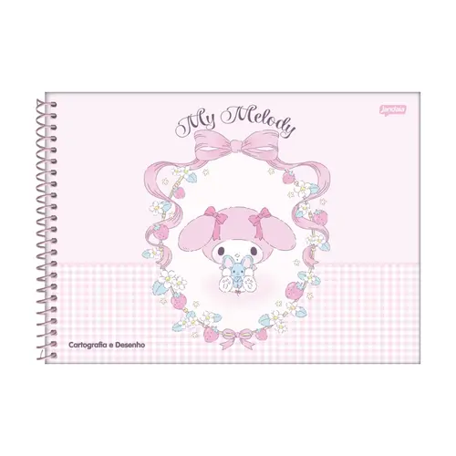 Caderno Desenho Cartografia Espiral Capa Dura Jandaia My Melody 80 Folhas 27/1