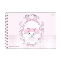 Caderno Desenho Cartografia Espiral Capa Dura Jandaia My Melody 80 Folhas 27/1