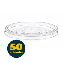 Tampa Plástica para Copo 500/700ml Transparente com Furo Pacote com 50 Unidades