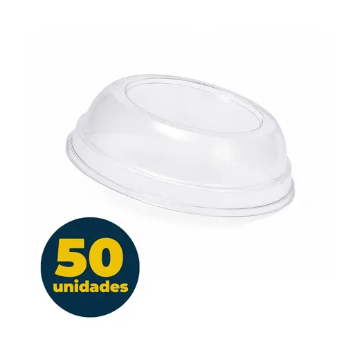 TAMPA PLASTICA PARA COPO 180 ML TRANSPARENTE  050 UN BOLHA SUNDAE SEM FURO 20 PCT