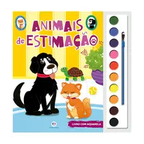 Livro Infantil Colorir Ciranda Cultural Animais de Estimação com Aquarela