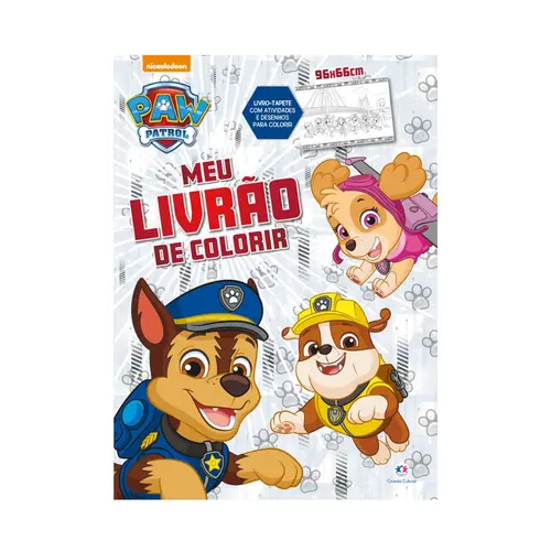 Livro Infantil Ciranda Cultural Tapete Meu Livrão de Colorir Patrulha Canina
