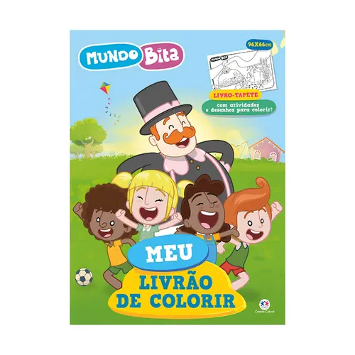 Livro Infantil Ciranda Cultural Tapete Meu Livrão de Colorir Mundo Bita