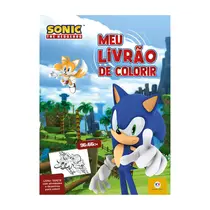 Livro Infantil Ciranda Cultural Tapete Meu Livrão de Colorir Sonic