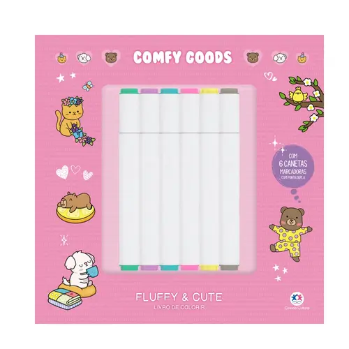 Livro Infantil Colorir Ciranda Cultural Comfy Goods Fluffy e Cute