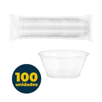 POTE PLASTICO 050 ML TRANSPARENTE REDONDO 100 UN S/TAMPA 10 PCT