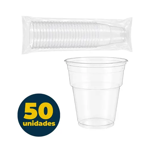COPO PLASTICO 250 ML TRANSPARENTE LISO 050 UN NORM 10 PCT