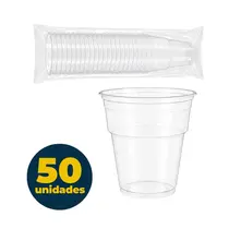 COPO PLASTICO 250 ML TRANSPARENTE LISO 050 UN NORM 10 PCT