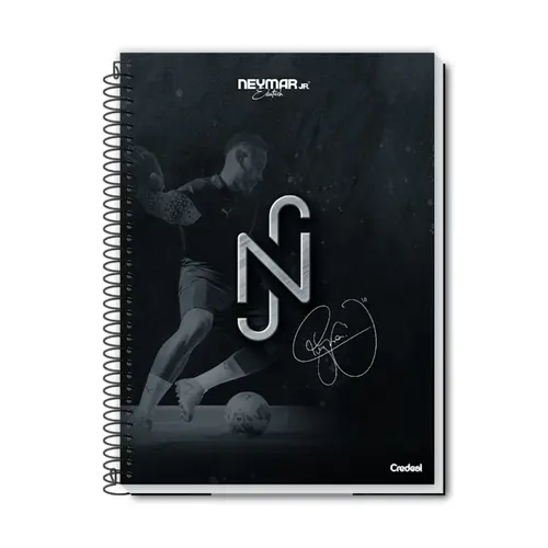 Caderno Universitário Capa Dura Credeal Neymar 10 Matérias 160 Folhas 27/3