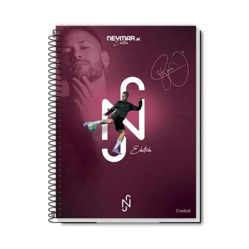Caderno Universitário Capa Dura Credeal Neymar 10 Matérias 160 Folhas 27/4
