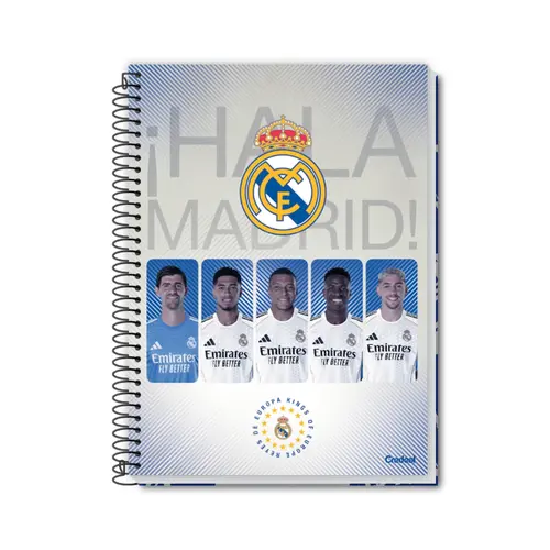 Caderno Universitário Capa Dura Credeal Real Madrid 10 Matérias 160 Folhas 27/2