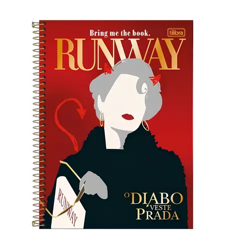 Caderno Universitário Espiral Capa Dura 1 matéria Tilibra O Diabo Veste Prada 80 Folhas 27/2