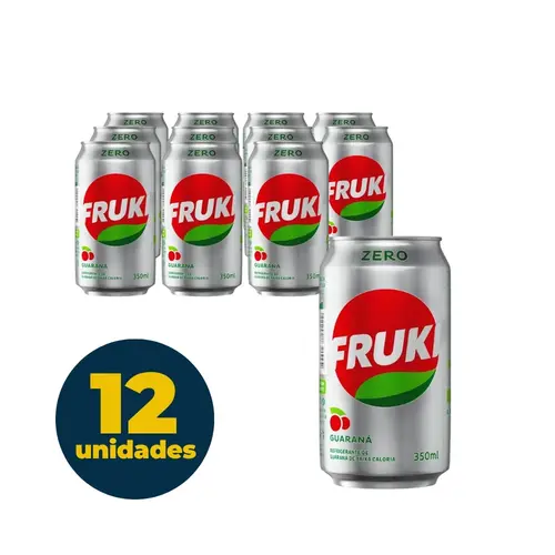 Refrigerante Fruki Guaraná Zero Lata 350ml 12 Unidades