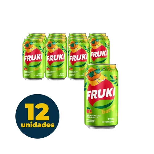 Refrigerante Fruki Guaraná e Bergamota Lata 350ml 12 Unidades