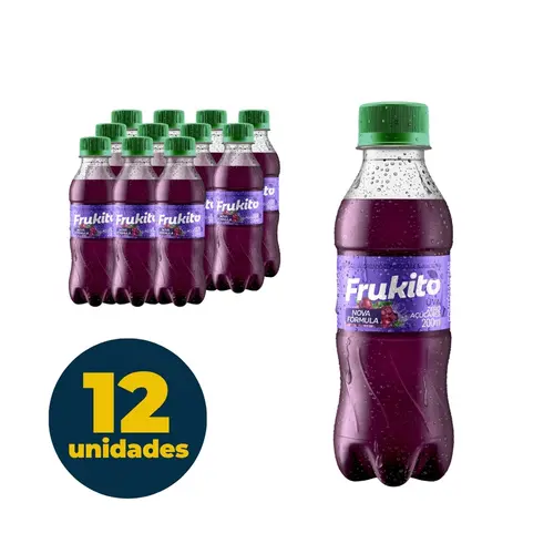 Refresco Frukito Sabor Uva Zero Açúcar 200ml 12 Unidades