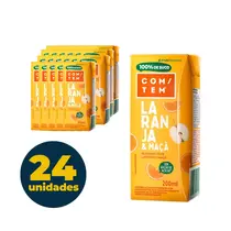Suco Misto de Laranja e Maçã COM/TEM 100% Natural 200ml 24 Unidades