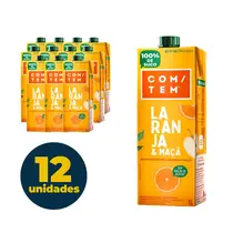 Suco Misto de Laranja e Maçã COM/TEM 100% Natural 1L 12 Unidades