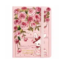 Caderneta Dello Gift Note 10,5x7,5cm Capa Dura Costurada com Elástico Coelho Rosa