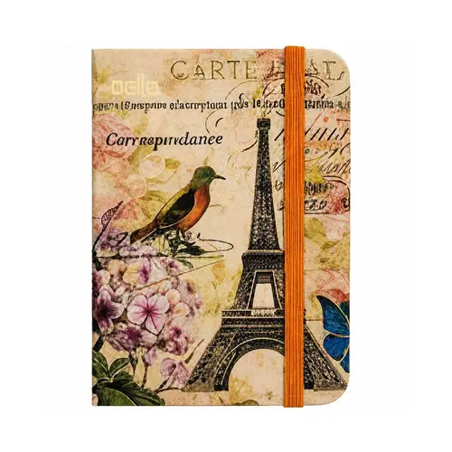 Caderneta Dello Gift Note 14x21cm Capa Dura Costurada com Elástico Paris