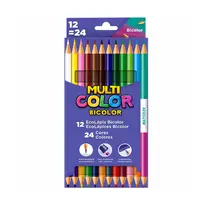 Lápis de Cor Multicolor 12 Lápis Bicolor 24 Cores