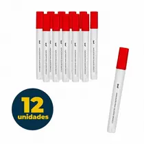 MARCADOR QUADRO BRANCO BRW DASHLIGHT VERMELHO 12 UN