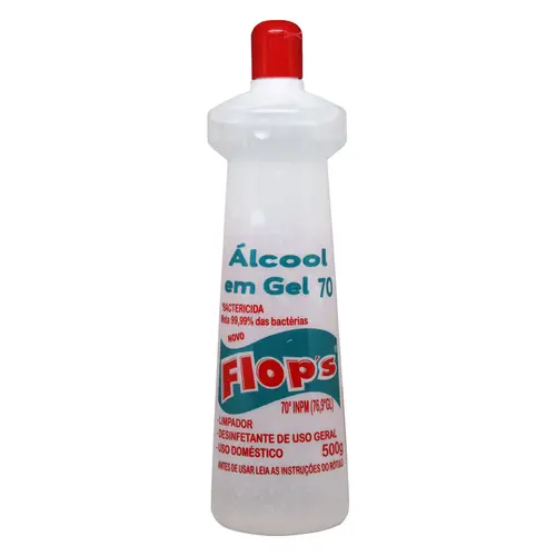 ALCOOL GEL BACTERICIDA 70 INPM 500G FLOP`S 12 UN