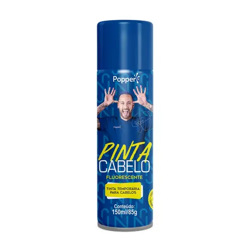 Tinta Spray Colorido Pinta Cabelo Popper Neymar Jr Azul Fluorescente 150ml