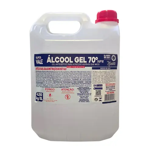 ALCOOL GEL ANTISSEPTICO 70 INPM 05KG SUPER VALE 4 UN