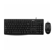 Kit Teclado e Mouse com Fio USB Logitech MK200 Preto