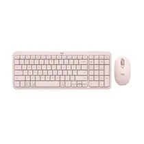 Kit Teclado e Mouse Sem Fio Logitech MK250 Rosa